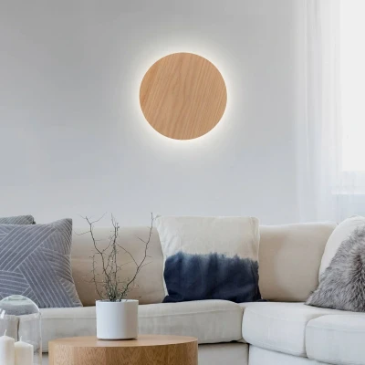 Afbeelding van Paul Neuhaus Design wandlamp Akku Puntua Ø 25cm hout 8153 79