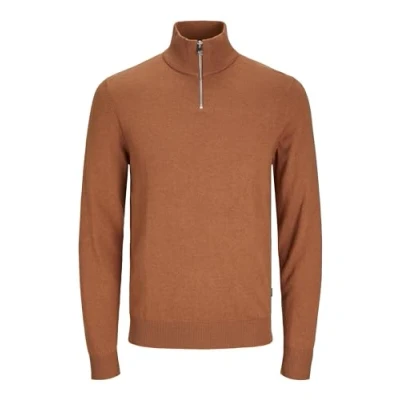 Afbeelding van Jack &amp; Jones Jjeemil HALF ZIP Trui, Heren, Maat: Large, Mocha bisque