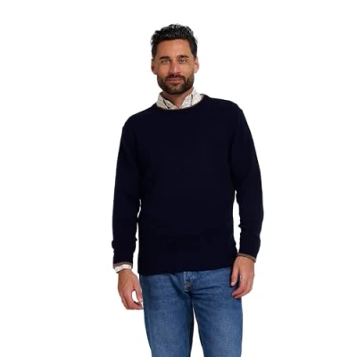 Afbeelding van JACK PYKE Gebreide trui met ronde hals 100% lamswol marineblauw S