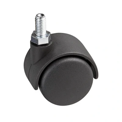 Afbeelding van Metafranc Dubbele rol Ø 50 mm met schroef kunststof wiel hard loopvlak glijlagers 35 kg draagkracht/transportrol/meubelrol/containerrol/parketrol / 800150