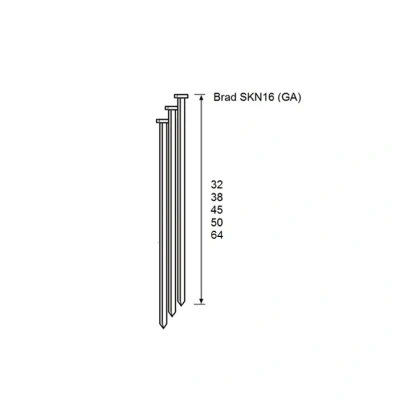 Afbeelding van Dutack brads SKN16 C RVS 64MM 20 (2.000 stuks)