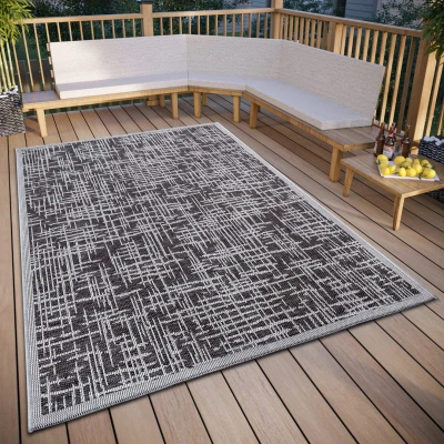 Afbeelding van Binnen en buitenkleed Telu 190x290cm Grijs Modern Vloerkleed 123vloerkleed.nl is de online webshop voor vloerkleden woonaccessoires.