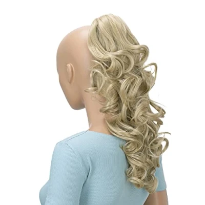 Afbeelding van CAISHA 40cm Haarstukje Vlecht Paardenstaart Haarextensies Volumineus Golvend Blond H213