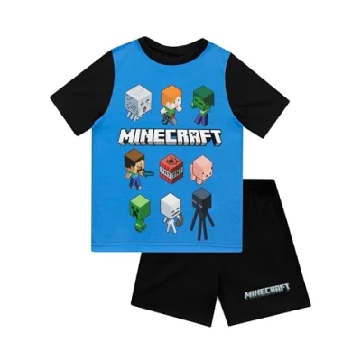 Afbeelding van Minecraft Boys Steve en Creeper Pyjama&#039;s Zwart 7 tot 8 jaar