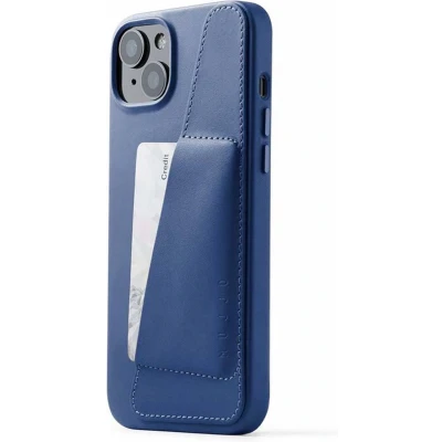 Afbeelding van MUJJO Leather Wallet Case met MagSafe iPhone 14 / 15 Plus blauw CL 032 BL