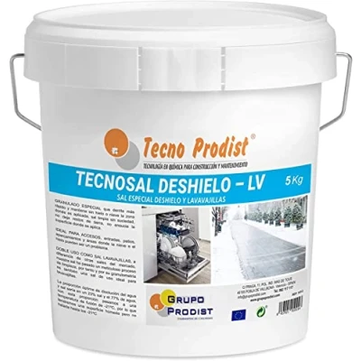 Afbeelding van Technosal ijs (5 kg) speciaal zout voor het smelten van en sneeuw in de winter, ideaal wegen, opritten, parkeerplaatsen of dubbel gebruik, zoutspoeler, emmer