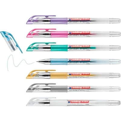 Afbeelding van edding 2185 gelroller set van 7 assorti metallic wit