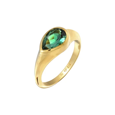 Afbeelding van Elli Statement Signet Ring goldcoloured, Dames, Maat: 54, Gold coloured