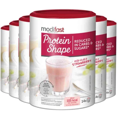 Afbeelding van 6x Modifast Protein Shape Milkshake Aardbei 420 gr