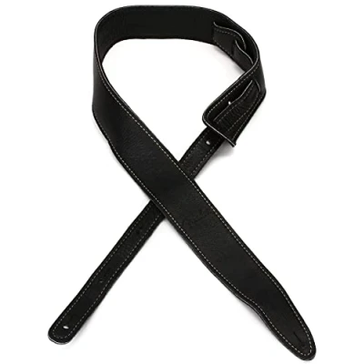 Afbeelding van Fender Artisan Crafted Leather Strap 2 inch gitaarband zwart