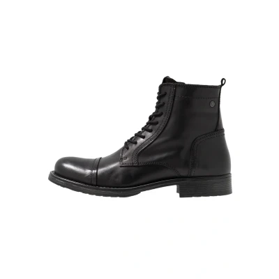 Afbeelding van JACK &amp; JONES Heren Jfwrussel Leather Anthracite 19 Enkellaarzen, Grijs antraciet, 46 EU