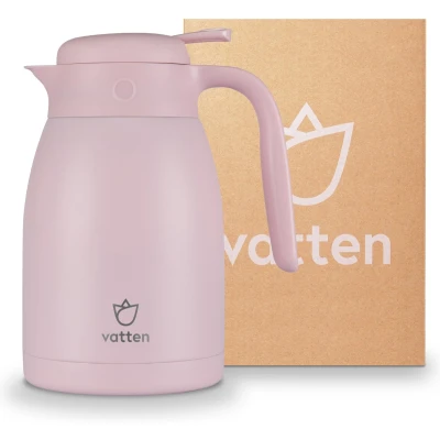 Afbeelding van Vatten® Premium RVS Thermoskan Lichtroze 1.5 Liter Met Drukknop Isoleerkan