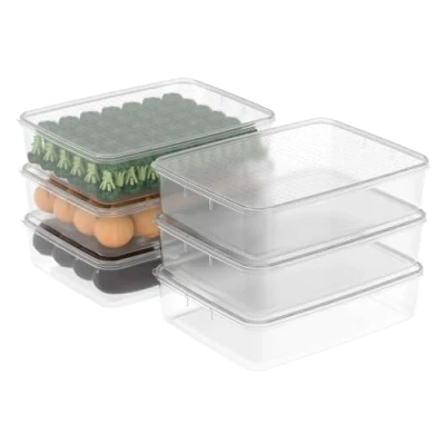 Afbeelding van Cetomo Portiedoos met deksel. 6 Pack Kruidenierswinkel Opbergdoos Container Sets Graancontainers Gebruik voor School Werk Reizen