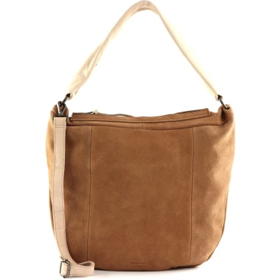 Afbeelding van FREDsBRUDER Leren Schoudertas Sohandi Hobo Bag Caramel Lichtbruin