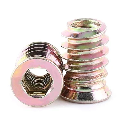 Afbeelding van 20 stuks M6/M8/M10 schroevenset met platte kop, zeshoekige moeren, van koolstofstaal, schroefdraad voor houten meubels (M6 x 17 mm)