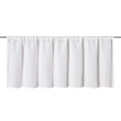 Afbeelding van Elbersdrucke Semi transparant bistrogordijn met tunneldoorgang, Spume 00, wit, 45 x 140 cm, raamgordijn voor keuken, keukenraam, inkijkbescherming 202071