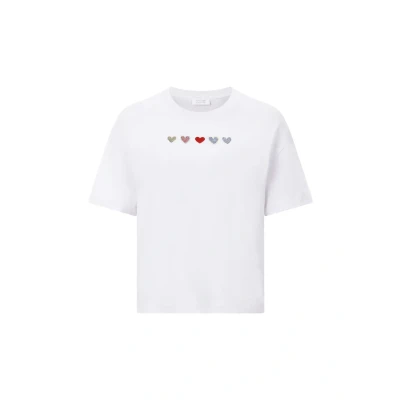 Afbeelding van Rich &amp; Royal Tshirt print, Dames, Maat: Small, White