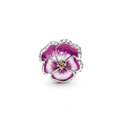 Afbeelding van Pandora 790777C01 Roze Viooltje Bedel Bedels horloge RozeZilverkleur