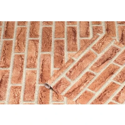 Afbeelding van d c fix Meubel plakfolie Ahaus rood baksteenlook 45 cm x 2 m meubelfolie zelfklevende decoratiefolie keukenfolie keuken kast tafel keukenfronten badkamer tegels bakstenen muurlook