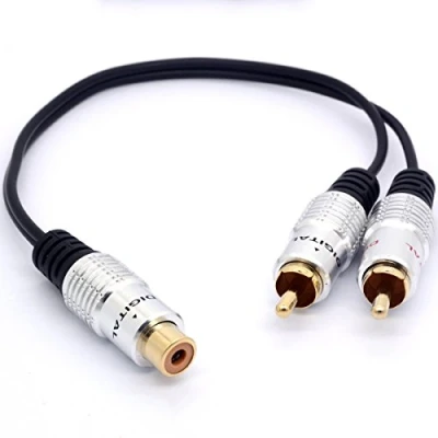 Afbeelding van OpenII 25cm RCA Y Adapter 1 Vrouwelijk naar 2 Mannelijke Splitter Kabel voor Audio Versterker Subwoofer