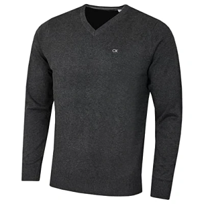 Afbeelding van Calvin Klein Heren trui met V hals Houtskool XL