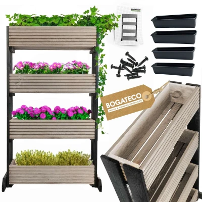 Afbeelding van BOGATECO Lamella plantenbak grijs