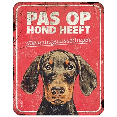 Afbeelding van D&amp;d Home Waakbord Hond Waarschuwingsbord Dobermann Nl 25x20x0,3cm Rood 1st