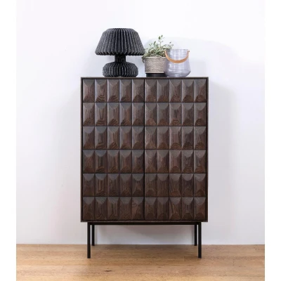 Afbeelding van Nordic Home Magnus eiken drankkast 90 cm espresso Hout