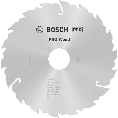 Afbeelding van Bosch Accessories Standard for Wood Speed 2608640789 Hardmetaal cirkelzaagblad 165 x 30 2.4 mm Aantal tanden: 18 1 stuk(s)
