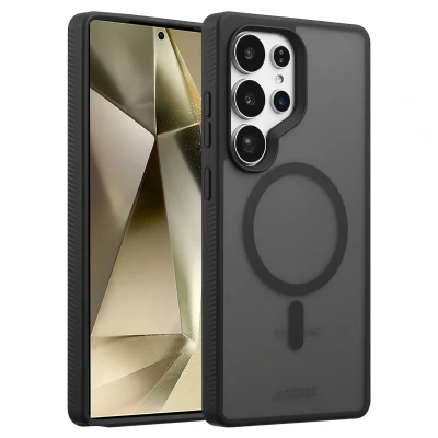 Afbeelding van Samsung Galaxy S25 Ultra MagSafe Hoesje Kunststof Accezz Hardcase/Backcover Zwart Telefoonhoesje Shockproof/Valbescherming