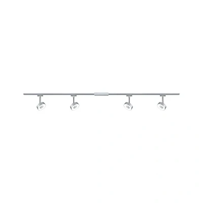 Afbeelding van Paulmann 96895 LED plafondlamp URail railsysteem spotset Circle, zwenkbaar, spot plafondspot 4 vlams Chroom mat, 2700K warmwit, 5 W [energieklasse A +], mat