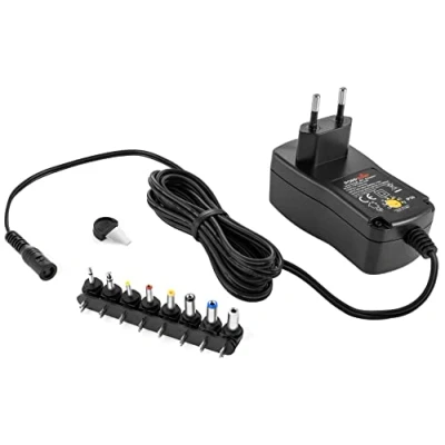 Afbeelding van Poppstar Universele Adapter 3/4.5/5/6/7.5/9/12 V 1.5A (1500mA) 8 Adapterstekkers, LED, 150 cm