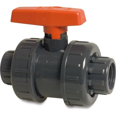 Afbeelding van Kogelkraan PVC U 75 mm lijmmof 10bar DN65 grijs type AK