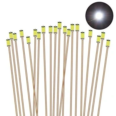 Afbeelding van Evemodel C0603W 20pcs Pre gesoldeerd micro 0.1mm Koper Bedraad WIT SMD Led 0603 NIEUW