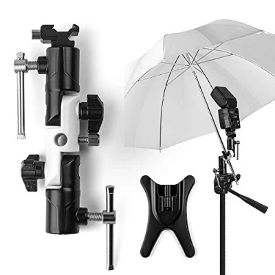 Afbeelding van Fotover Flitsschoen camera parapluhouder flitshouder Speedlite stand paraplu houder schoen compatibel met Canon Nikon Pentax
