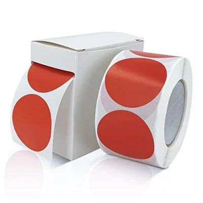Afbeelding van Ronde Stickers 38mm Rood Zelfklevende Rol Kleine Stippen Labels Kleurcodering Cirkels Verwijderbaar Weerbestendig Met Dispenser Doos 500 Stuks