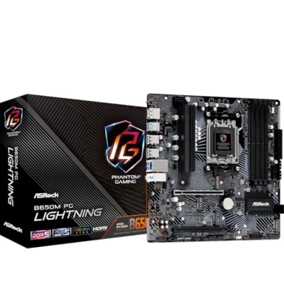 Afbeelding van ASRock B650M PG Lightning Moederbord Socket AMD AM5 Vormfactor Micro ATX chipset AMD® B650