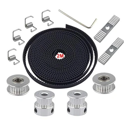 Afbeelding van QitinDasen 2 m GT2 tandriem mm pitch 6 breedte, met stuks distributieriemschijf en Idler 20 tanden 5 boring, 4 spanner torsieveer, tandriemklemmen, alle Wrench