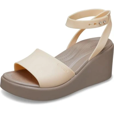 Afbeelding van Crocs Brooklyn Sandalen met plateauzool, Dames, Maat: 36.5, Shitake Kunststof