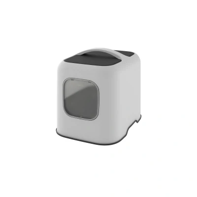 Afbeelding van Rotho Mypet Kattenbak Biala 51 x 39.5 44.3 cm Kattentoilet Wit&amp;Antraciet