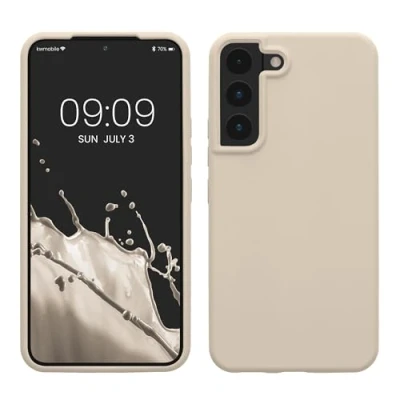 Afbeelding van kwmobile telefoonhoesje geschikt voor Samsung Galaxy S22 Hoesje met siliconen coating Smartphone case in crème