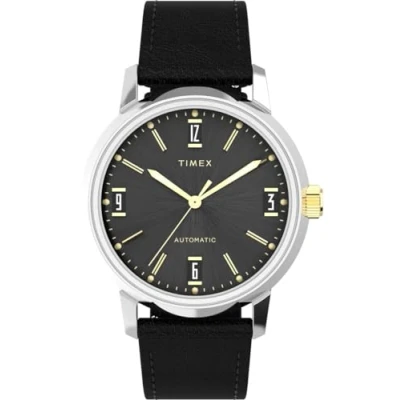 Afbeelding van Timex Marlin Horloge Black/yellow goldcoloured, Heren, Maat: One Size, gold coloured