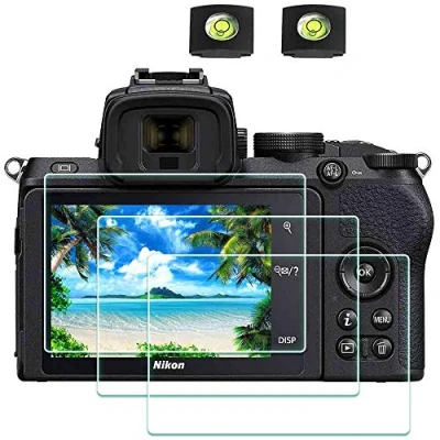 Afbeelding van ULBTER Z50 Screen Protector voor Nikon Z 50 Spiegelloze Digitale Camera &amp; Hot Shoe Cover, 0,3 mm 9H Hardheid Gehard Glas Saver Anti Scrach Vingerafdruk Bubble Stof [2+3 Pack]