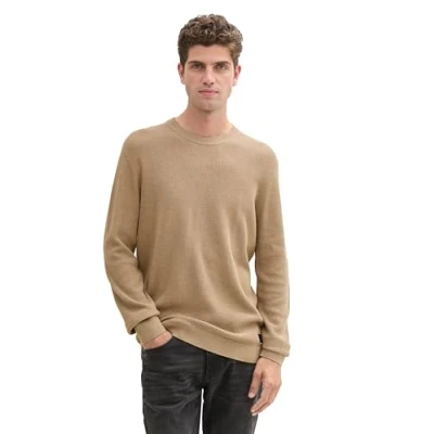 Afbeelding van TOM TAILOR heren trui, 31089 Hazel Brown Melange, M