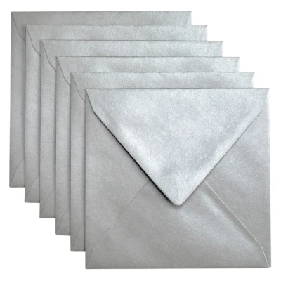 Afbeelding van Envelop Papicolor 140x140mm metallic zilver