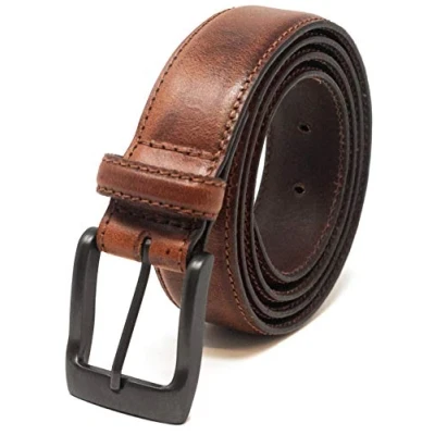 Afbeelding van Ashford Ridge Heren 32mm Volledig Leer Pak Riem Lichtbruin Groot