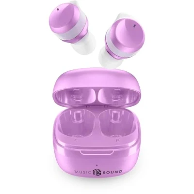 Afbeelding van Music Sound Flow Draadloze Bluetooth hoofdtelefoon in het oor 25 uur speeltijd Paars