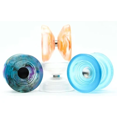Afbeelding van YoyoFactory Atom Smasher Yo met kogellager BLAUW (koord en tips inbegrepen, ideaal voor DNA vingerspins, moderne freestyle jojo)