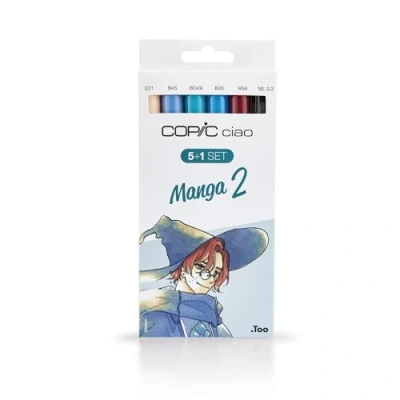 Afbeelding van COPIC Marker Ciao, 5+1 Set &#039;Manga 2&#039; Stiften 6 Stuks Professionele Markers op Alcoholbasis