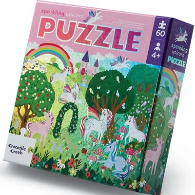 Afbeelding van Crocodile Creek Puzzels Puzzel Sparkling Unicorn 60 st.